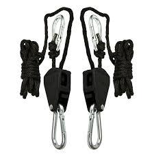 2 x 2Pack - Rope Ratchet - Adjustable Grow Light Rope Clip Carabiner Light Hanger